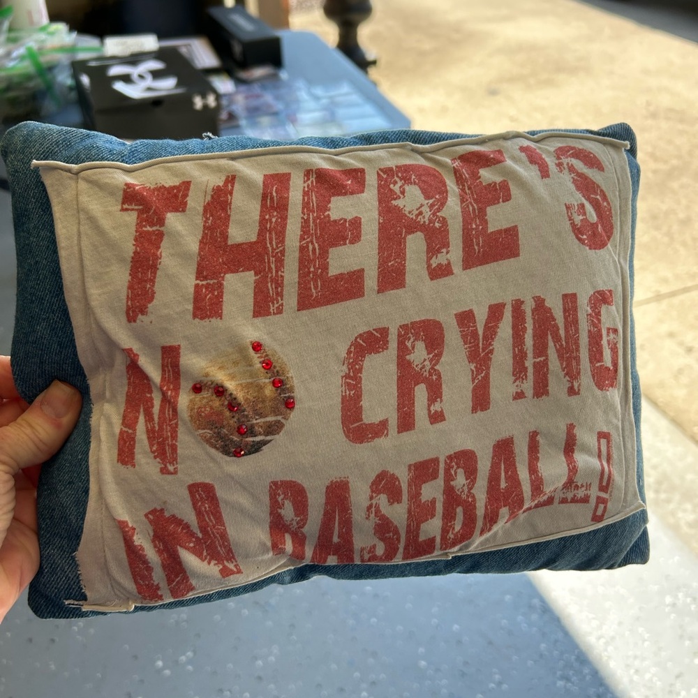 Baseball Themed Pillow small throw pillow